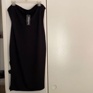 Tube dress with slit on thigh